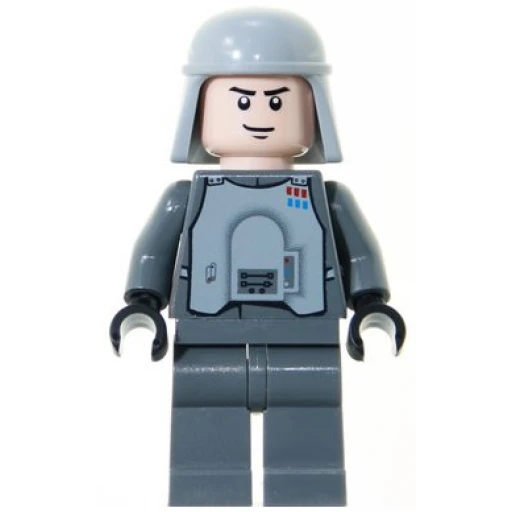 Минифигурка LEGO sw0261 Imperial Officer with Battle Armor (Captain / Commandant / Commander) - Dark Bluish Gray Legs, Smirk