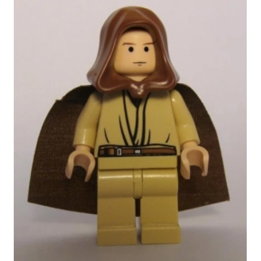 Минифигурка LEGO sw0173 Obi-Wan Kenobi - Young, Light Nougat, Brown Hood and Cape, Tan Legs
