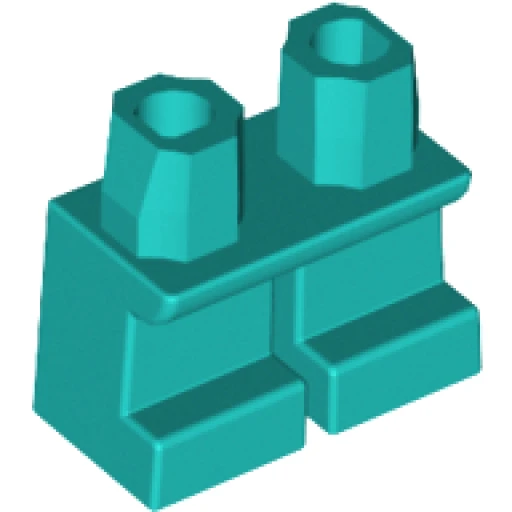 Деталь LEGO 41879 Legs Short в цвете Тёмно-бирюзовый (Turquoise)