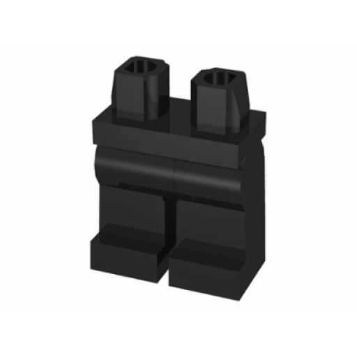 Деталь LEGO 970c00 Hips and Legs Plain в цвете Чёрный (Black)