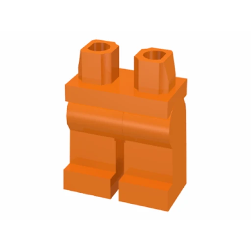 Деталь LEGO 970c00 Hips and Legs Plain в цвете Оранжевый (Orange)