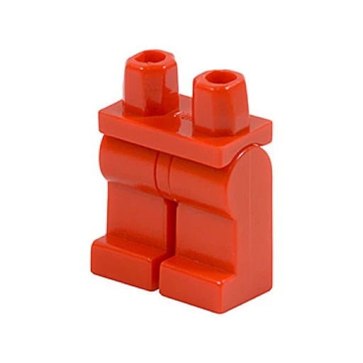 Деталь LEGO 970c00 Hips and Legs Plain в цвете Красный (Red)