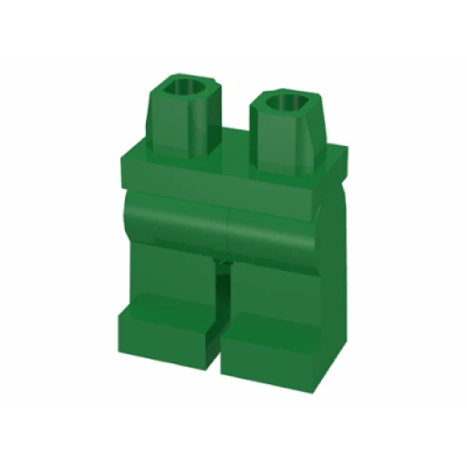 Деталь LEGO 970c00 Hips and Legs Plain в цвете Зелёный (Green)