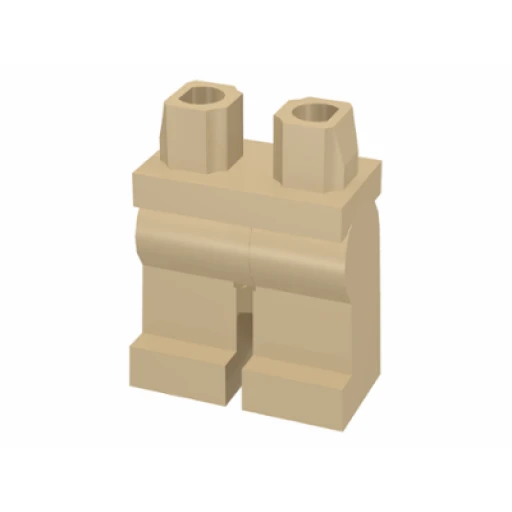 Деталь LEGO 970c00 Hips and Legs Plain в цвете Бежевый (Tan)