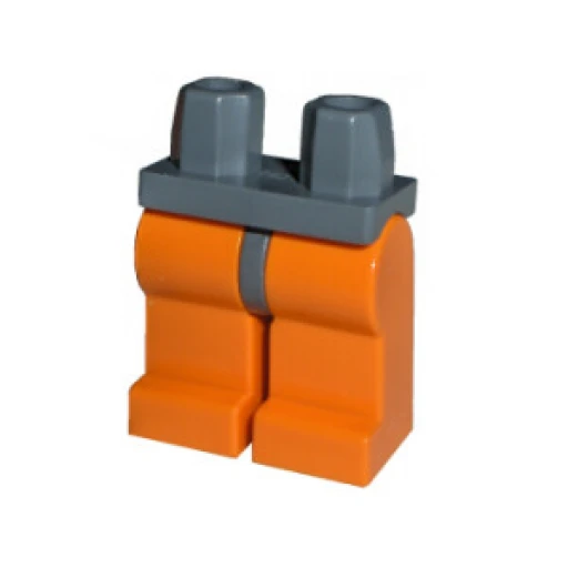 Деталь LEGO 970c04 Hips and Orange Legs в цвете Тёмно-серый (Gray)
