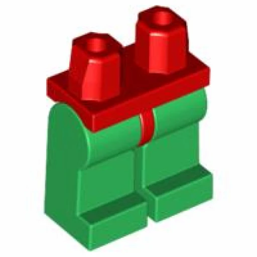 Деталь LEGO 970c06 Hips and Green Legs в цвете Красный (Red)